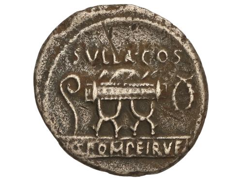 REPÚBLICA ROMANA. Denario. 54 a.C. POMPEIA. Q. Pompeius Rufu