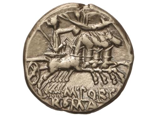 REPÚBLICA ROMANA. Denario. 125 a.C. PORCIA. Marcius Porcius 