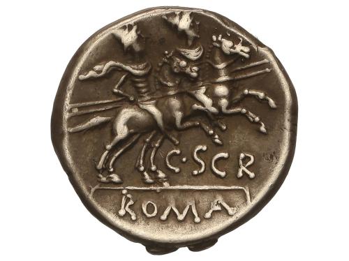 REPÚBLICA ROMANA. Denario. 154 a.C. SCRIBONIA. C. Scribonius