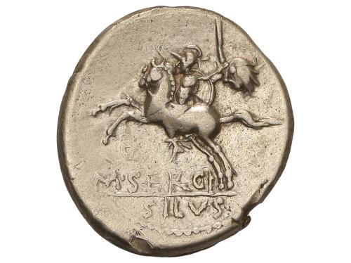 REPÚBLICA ROMANA. Denario. 116-115 a.C. SERGIA. M. Sergius S