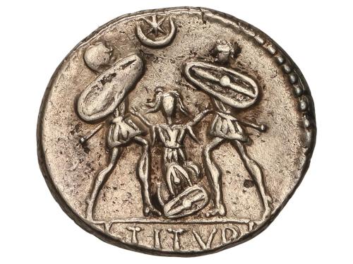 REPÚBLICA ROMANA. Denario. 89 a.C. TITURIA. L. Titurius L.f.