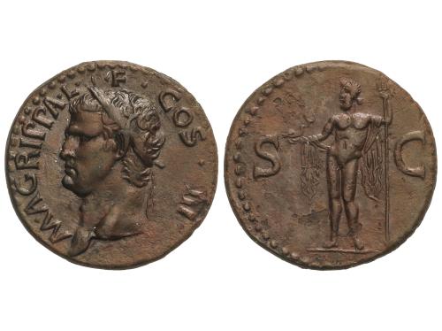 IMPERIO ROMANO. As. 23-32 d.C. AGRIPA. Anv.: M. AGRIPPA L. F