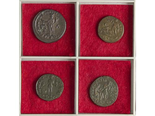 Lote 4 monedas Follis (2), Maiorina, Centenional. CONSTANCIO