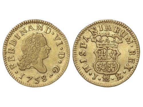 FERNANDO VI. 1/2 Escudo. 1758. MADRID. J.B. 1,72 grs. Restos