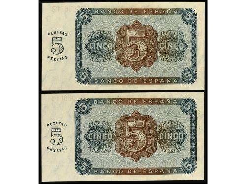 ESTADO ESPAÑOL. Lote 2 billetes 5 Pesetas. 10 Agosto 1938. P
