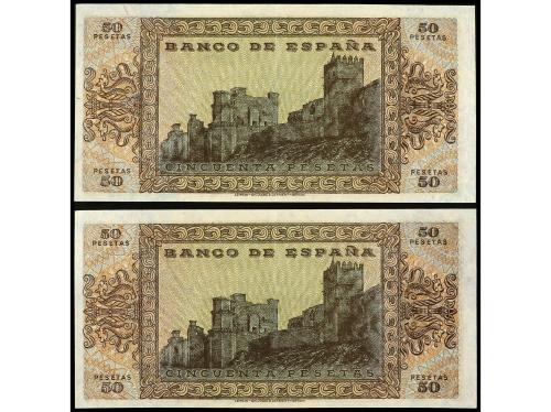 ESTADO ESPAÑOL. Lote 2 billetes 50 Pesetas. 20 Mayo 1938. Ca