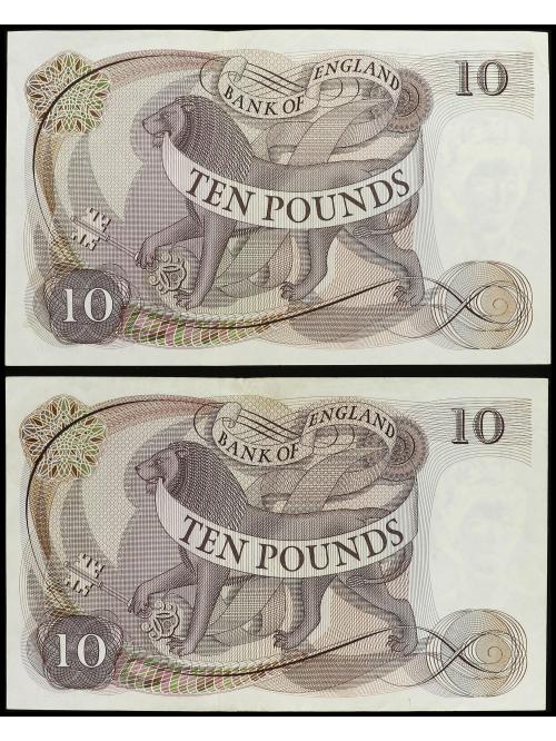BILLETES EXTRANJEROS. Lote 2 billetes 10 Pounds. GRAN BRETAÑ