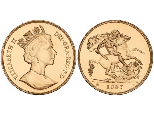 GRAN BRETAÑA. 5 Pounds. 1987. ELIZABETH II. 39,95 grs. AU (9