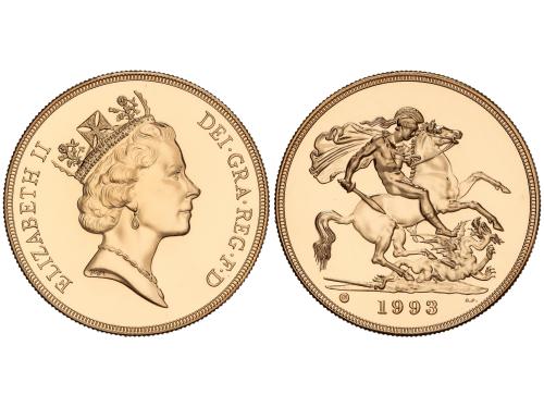 GRAN BRETAÑA. 5 Pounds. 1993. ELIZABETH II. 39,88 grs. AU (9