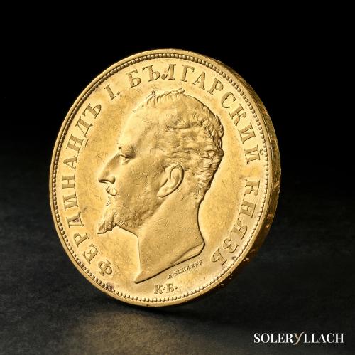 BULGARIA. 100 Leva. 1894-KB. FERDINAND I. KREMNITZ. 32,26 gr