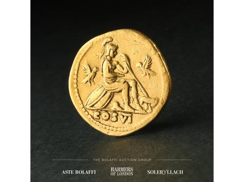 IMPERIO ROMANO. Áureo. 77-78 d.C. TITO. Anv.: T. CAESAR IMP.