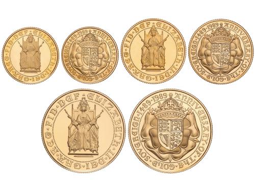 GRAN BRETAÑA. Serie 3 monedas 1/2, 1 y 2 Pounds. 1989. ELIZA