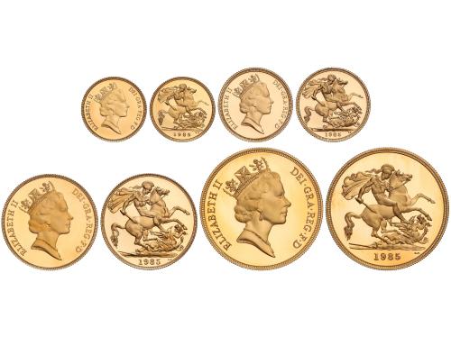 GRAN BRETAÑA. Serie 4 monedas 1/2 y 1 Sovereign, 2 y 5 Pound