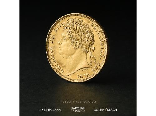 GRAN BRETAÑA. Sovereign. 1821. GEORGE IV. Anv.: Busto laurea