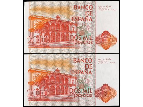 JUAN CARLOS I. Lote 2 billetes 2.000 Pesetas. 22 Julio 1980.