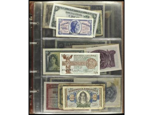 Lote 64 billetes 50 Céntimos a 10.000 Pesetas. 1925 a 1992. 