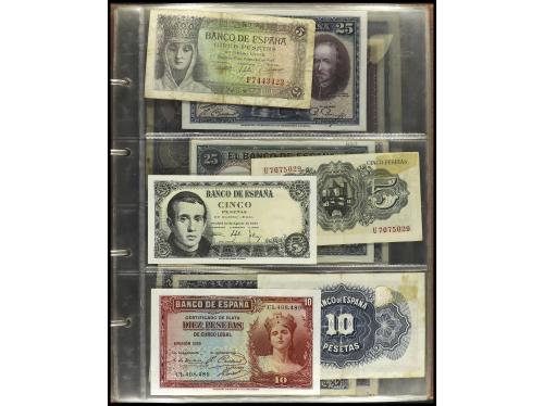 Lote 64 billetes 50 Céntimos a 10.000 Pesetas. 1925 a 1992. 