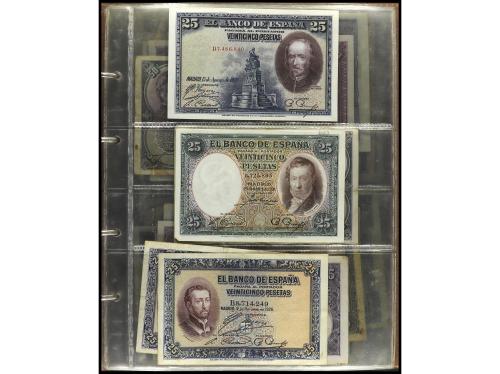 Lote 64 billetes 50 Céntimos a 10.000 Pesetas. 1925 a 1992. 