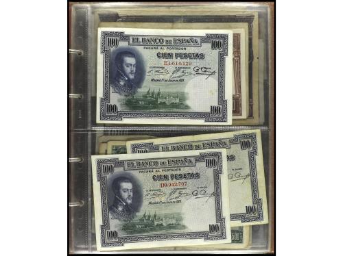 Lote 64 billetes 50 Céntimos a 10.000 Pesetas. 1925 a 1992. 