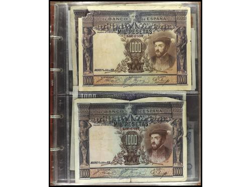 Lote 64 billetes 50 Céntimos a 10.000 Pesetas. 1925 a 1992. 