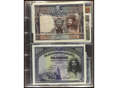 Lote 64 billetes 50 Céntimos a 10.000 Pesetas. 1925 a 1992. 