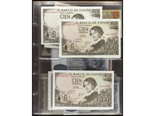 Lote 64 billetes 50 Céntimos a 10.000 Pesetas. 1925 a 1992. 