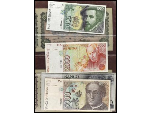 Lote 64 billetes 50 Céntimos a 10.000 Pesetas. 1925 a 1992. 