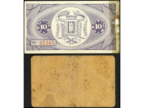 CATALUNYA. Lote 2 billetes 10 y 50 Cèntims. Juny 1937 y 17 S
