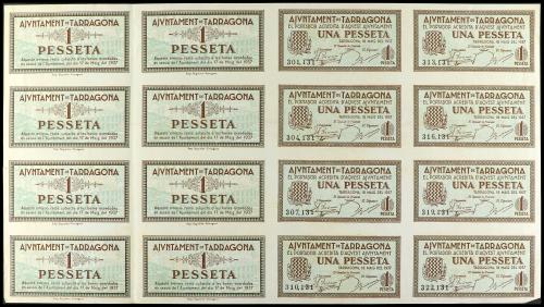 CATALUNYA. Lote 16 billetes 1 Pesseta. 18 Maig 1937. Aj. de 