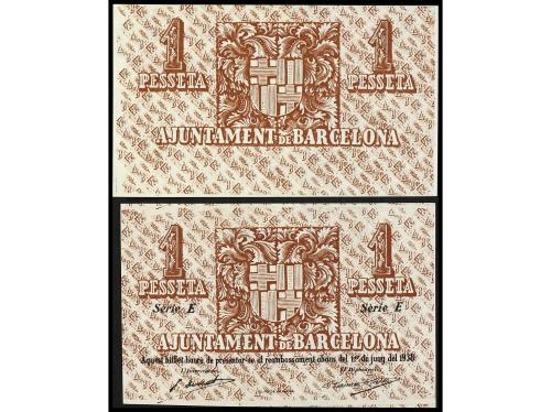 CATALUNYA. Lote 2 billetes 1 Pesseta. 13 Maig 1937. Aj. de B