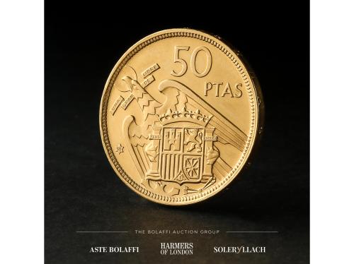 ESTADO ESPAÑOL. Prueba de presentación 50 Pesetas en oro. 19