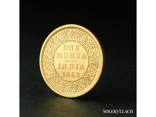 INDIA BRITÁNICA. Mohur. 1862. REINA VICTORIA. 11,63 grs. AU 