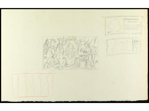 CATALUNYA. Conjunto de pruebas y plancha. Aj. de BARCELONA. 