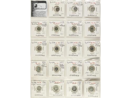 GUATEMALA. Lote 92 monedas. Siglo XIX-XX. AR, Ni, latón. Con