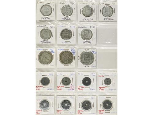 FRANCIA. Lote 419 moneda. Siglo XVII a XX. AR, AE, Cuni, Lat