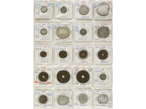 INDIA. Lote 458 monedas. Siglo XIX-XX. AR, Cuni, AE, laton, 
