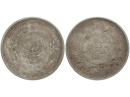 CHINA. Sar (Tael). Año 6 (1917). SINKIANG. Encapsulada por N