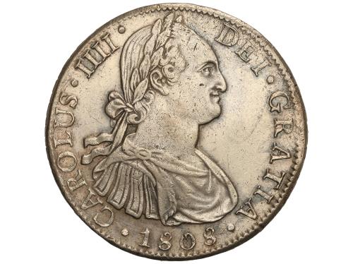 CARLOS IV. 8 Reales. 1808. MÉXICO. T.H. 26,92 grs. (Limpiada