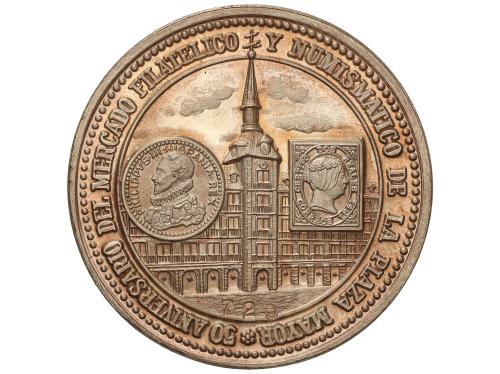 Lote 2 medallas 50 Aniversario del Mercado Filatélico y Numi