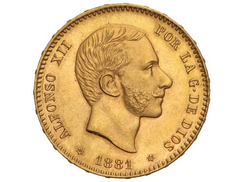 ALFONSO XII. 25 Pesetas. 1881 (*18-81). M.S.-M. 8,04 grs. AU
