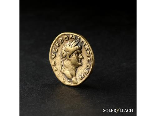 IMPERIO ROMANO. Áureo. 73 d.C. DOMICIANO. Anv.: CAES. AVG. F