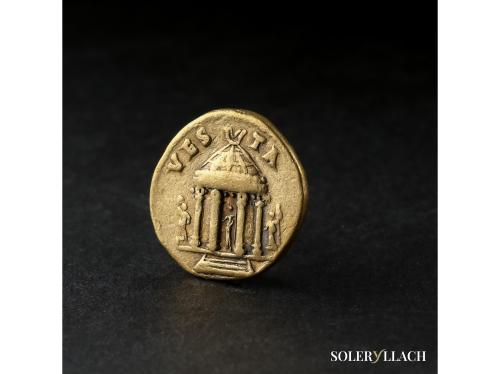 IMPERIO ROMANO. Áureo. 73 d.C. DOMICIANO. Anv.: CAES. AVG. F