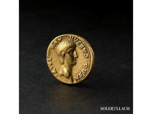 IMPERIO ROMANO. Áureo. 57-58 d.C. NERÓN. Anv.: NERO CAESAR A