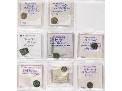 ALMORÁVIDES. Lote 43 monedas Quirates y fracciones de Dirham