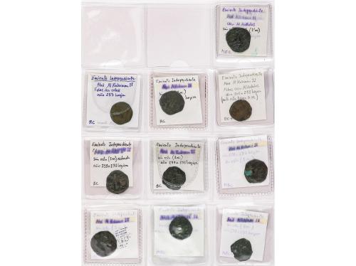 EMIRATO. Lote 68 monedas Dirhem (54) y Felús (14). ABDERRAHM