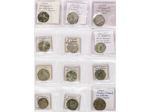 MONEDAS HISPANOÁRABES. Lote 58 monedas Dirham. AL-HAQEM II. 