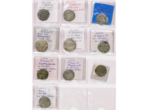 MONEDAS HISPANOÁRABES. Lote 58 monedas Dirham. AL-HAQEM II. 