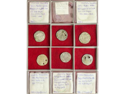 TAIFAS-HAMUDIES. Lote 6 monedas Dirham. YAHYA ALMOTALI. MEDI