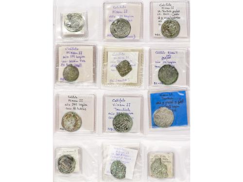 CALIFATO. Lote 57 monedas Dirham. HIXEM II. Mayoría AL-ANDAL