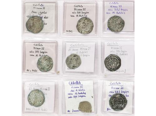 CALIFATO. Lote 57 monedas Dirham. HIXEM II. Mayoría AL-ANDAL